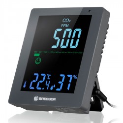 Monitor de calidad del aire BRESSER CO² Smile Gris